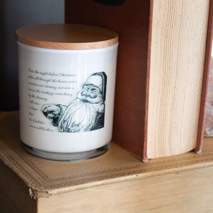 VINTAGE NIGHT BEFORE CHRISTMAS PRITED CANDLE