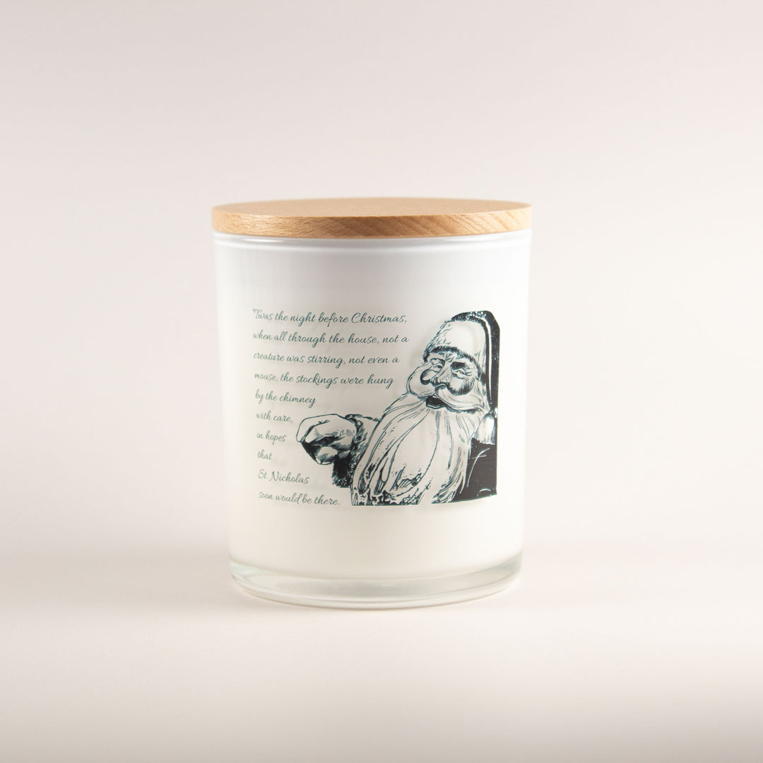 VINTAGE NIGHT BEFORE CHRISTMAS PRITED CANDLE
