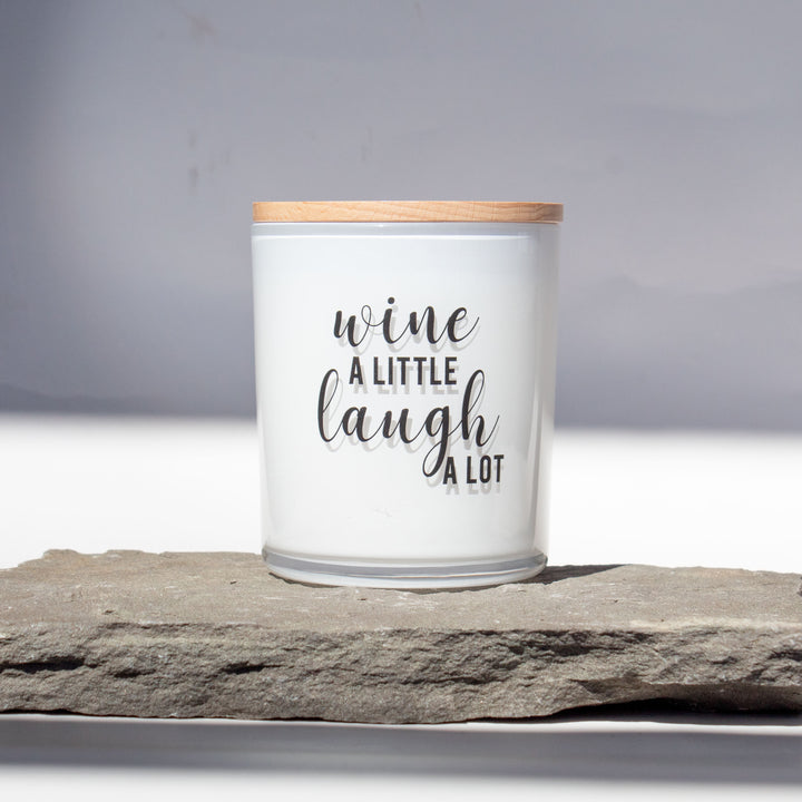 WINE A LITTLE LAUGH A LOT CANDLE