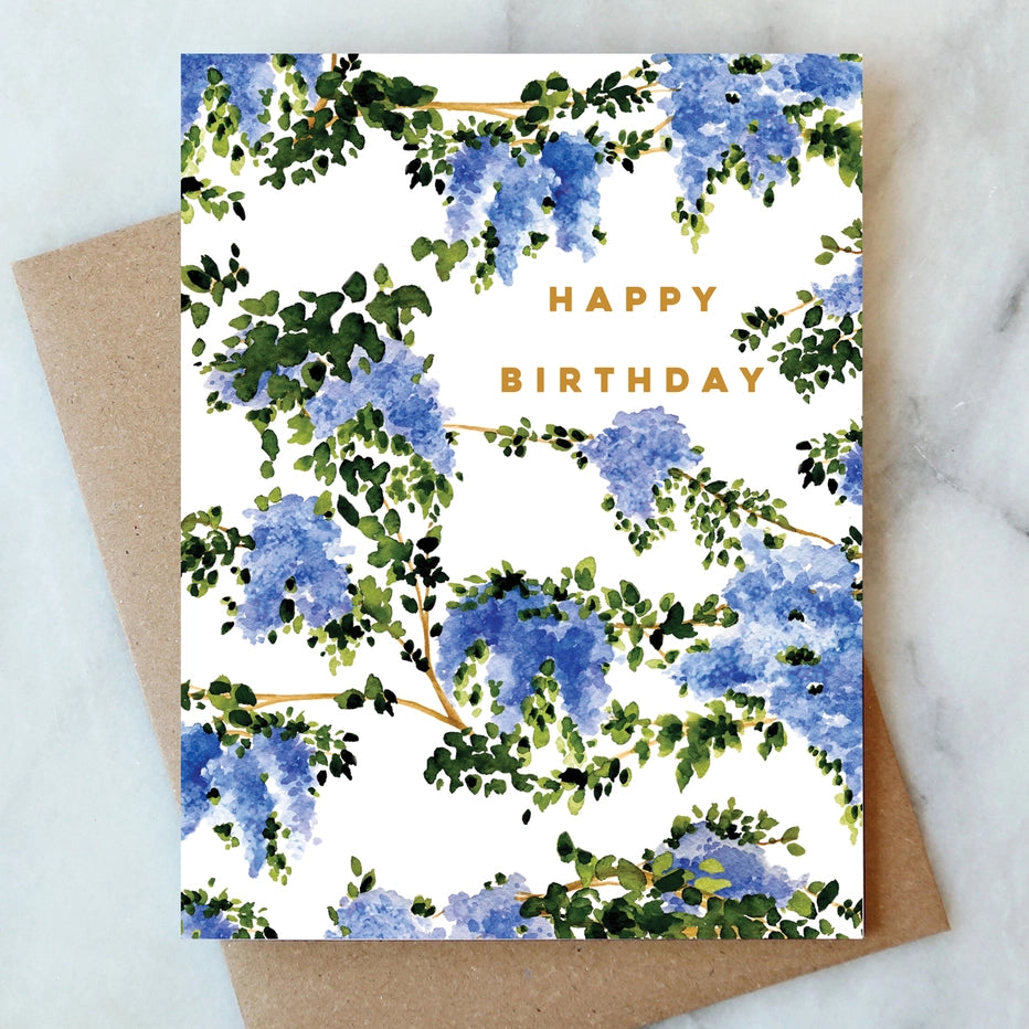 WISTERIA HAPPY BIRTHDAY GREETING CARD