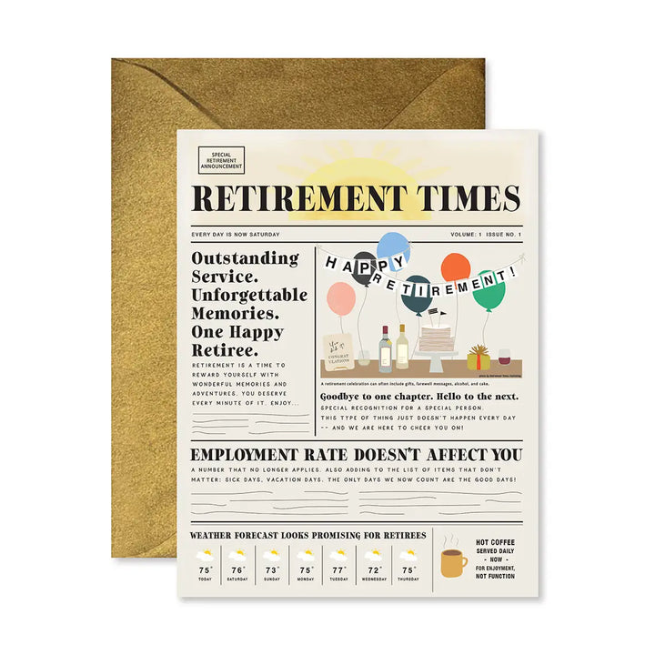 RETIREMENT TIMES GREETING CARD