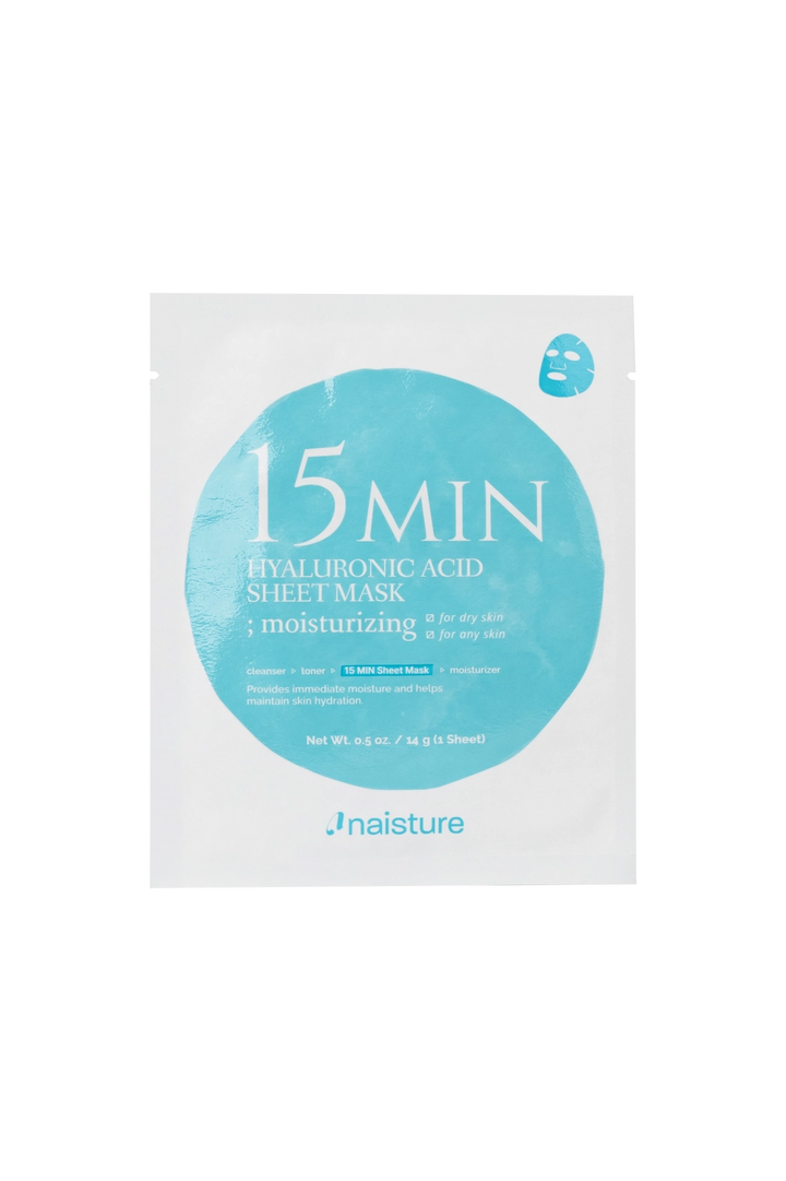 15 MIN MOISTURIZING 15 MIN HYALURONIC ACID SHEET MASK - 5 PC