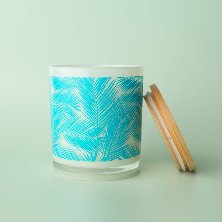 BLUE PALM LEAF CANDLE