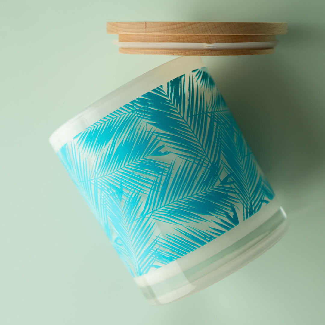 BLUE PALM LEAF CANDLE
