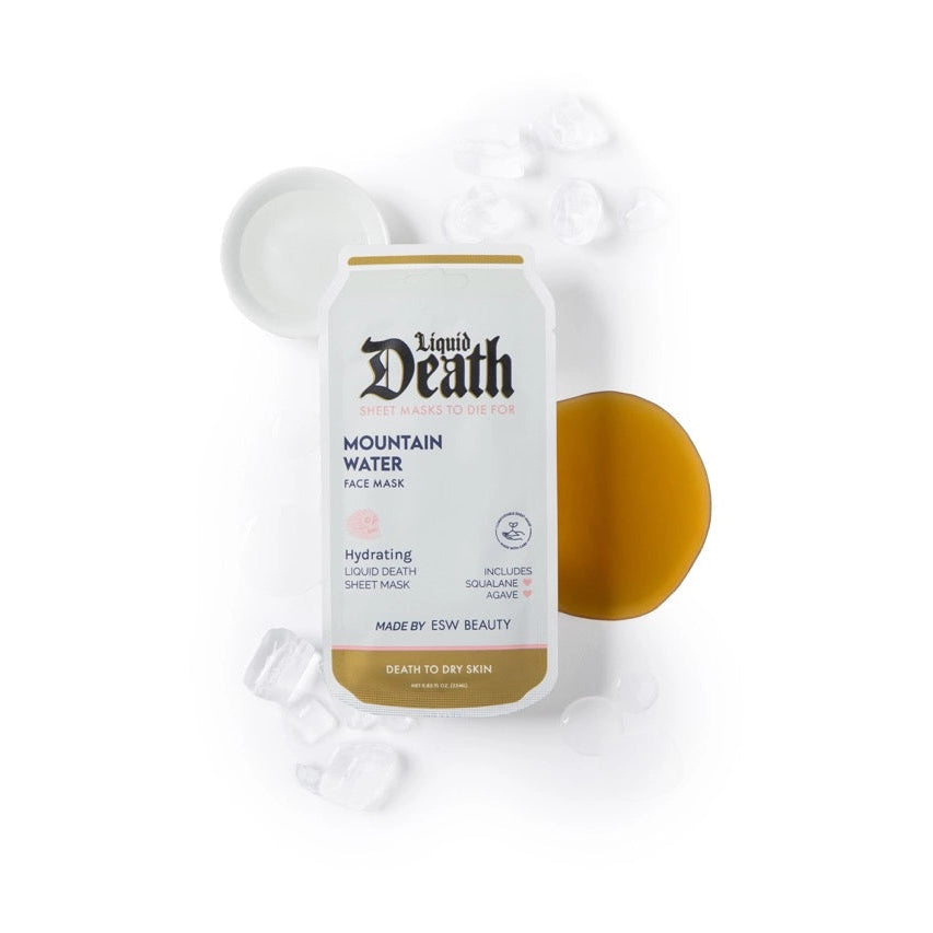 MOUNTAIN WATER LIQUID DEATH HYDRATING FACE MASK