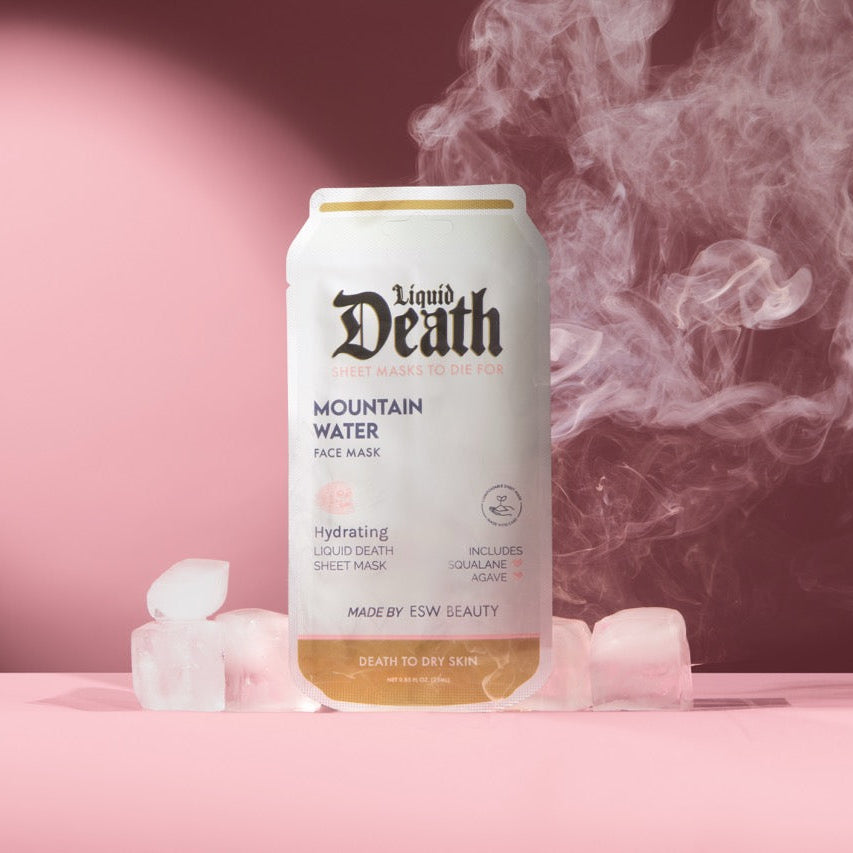 MOUNTAIN WATER LIQUID DEATH HYDRATING FACE MASK