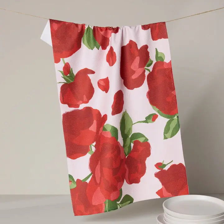 WHISPERING ROSES TEA TOWEL