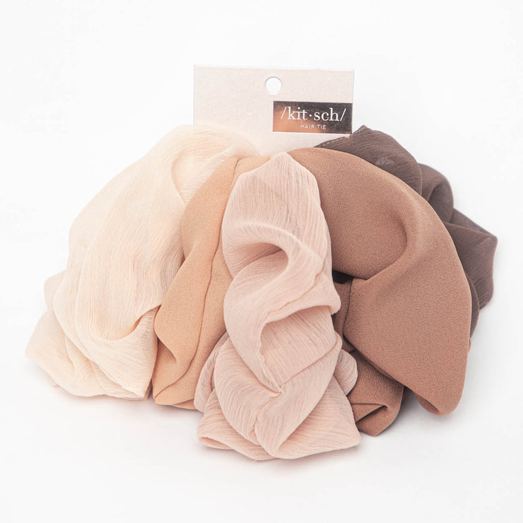 CREPE SCRUNCHIE 5 PC - TERRA COTTA