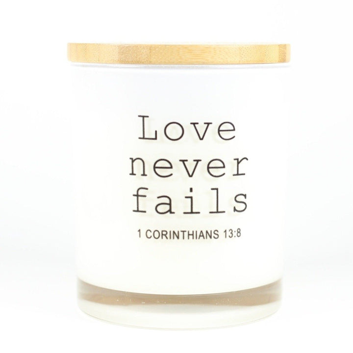 LOVE NEVER FAILS CANDLE