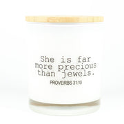 She is far more precious than jewels Candle