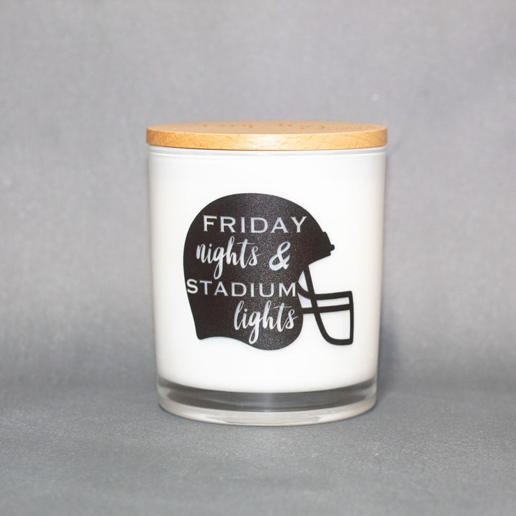 friday nights and stadium lights printed candles