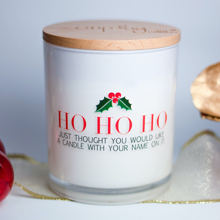 HO HO HO candle