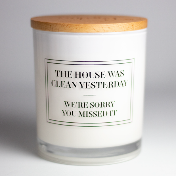 House was clean printed candle