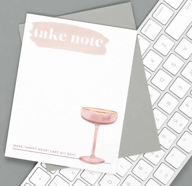 TAKE NOTE - BLUSH CHAMPAGNE NOTEPAD