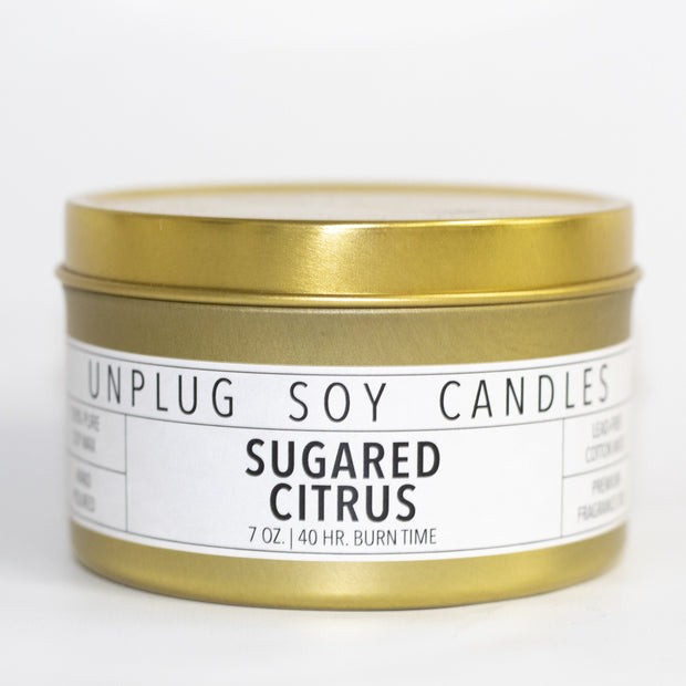 Gold Tin Candle Unplug Soy Candles