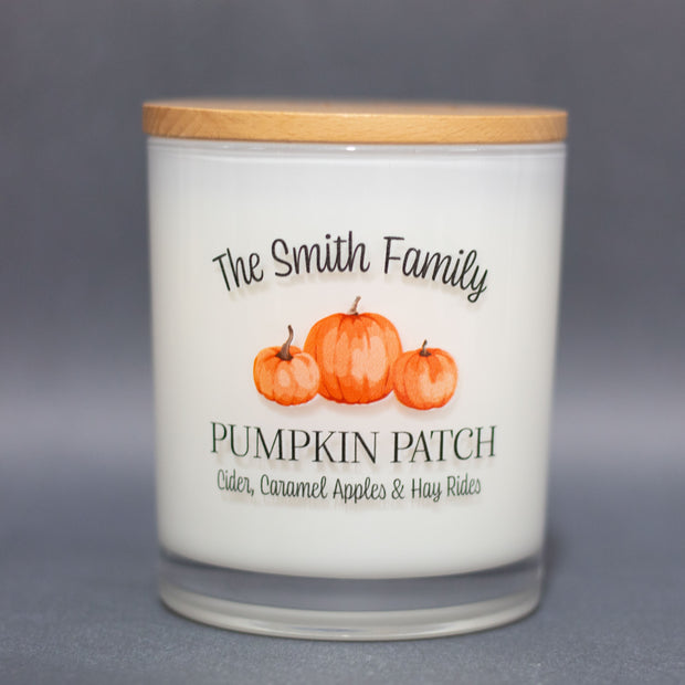 custom pumpkin patch candle
