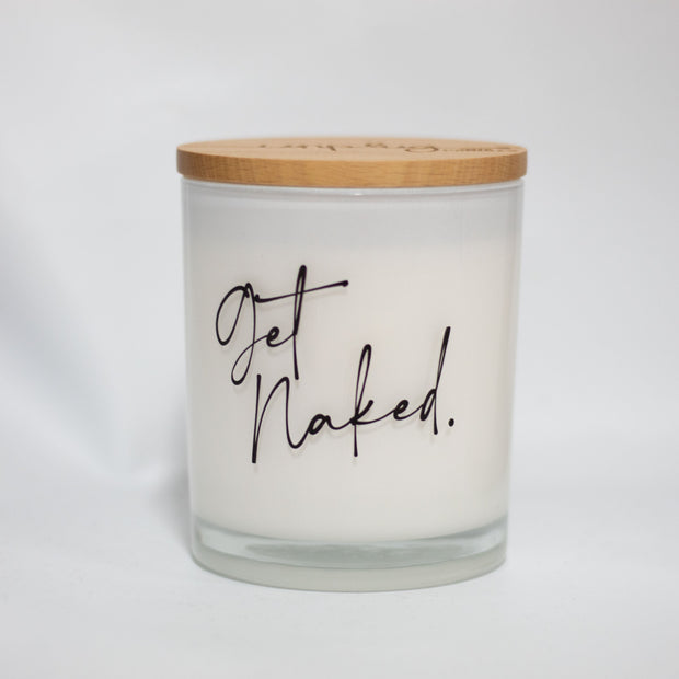 get naked printed candle 
