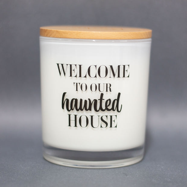 Welcome to our haunted house candle