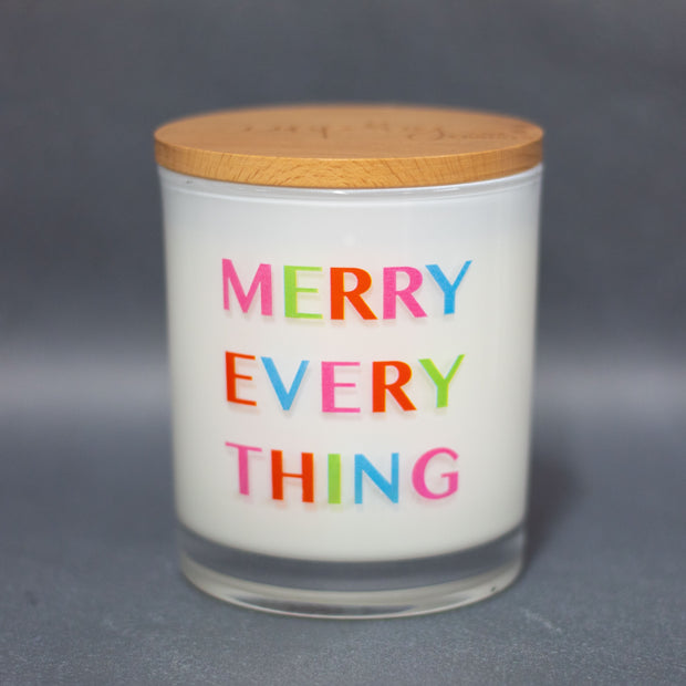 merry everything printed candle